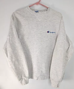 Vintage Champion Crew Neck Sweatshirt Kids Large Grey Baggy Skate Y2K Logo - Picture 1 of 12