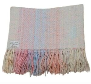Churchill Weavers Handwoven Mohair and Wool Pastel Ombre Throw Blanket