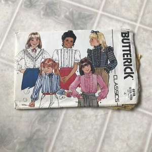 Butterick 6918 Size 4 Child's Ruffled Front Blouse various Sleeve Lengths - Picture 1 of 3