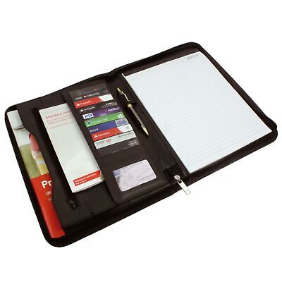 A4 Zipped Conference Folder Business Faux Leather Document Case Bag Portfolio • 10.95£