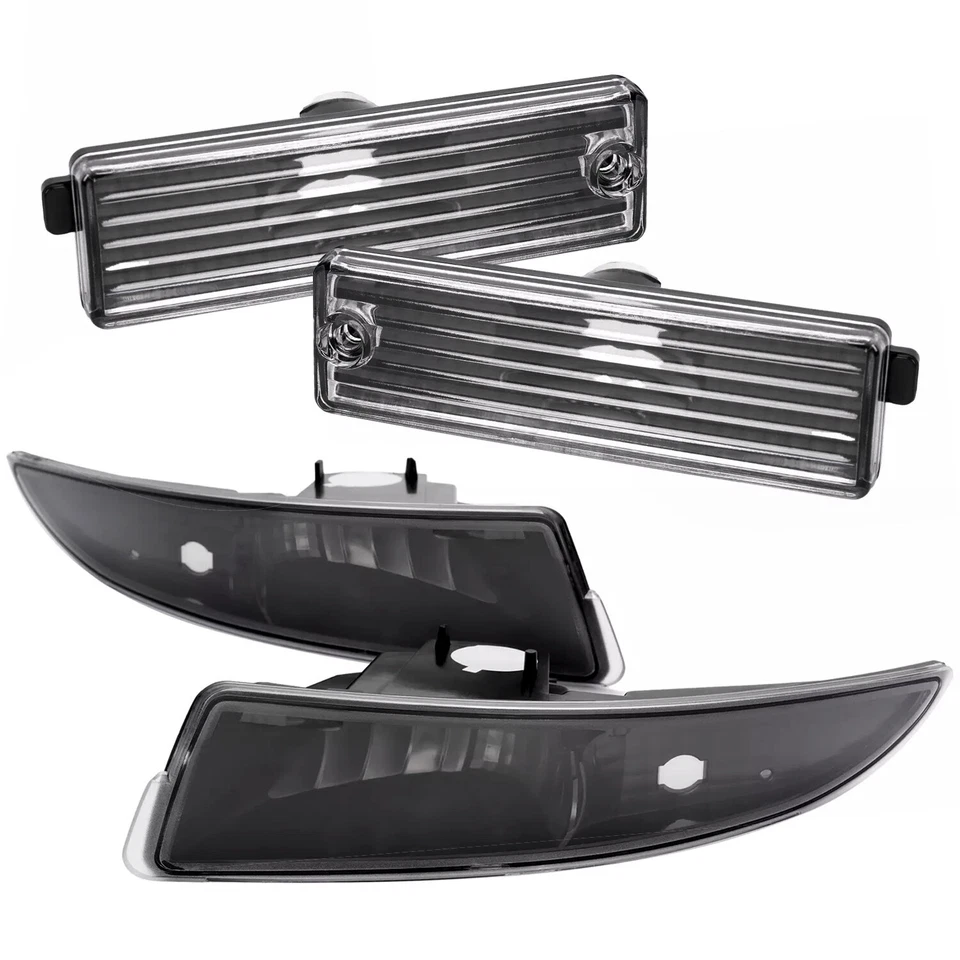 Fit 1993-2002 Chevy Camaro Front+Rear Side Marker Black Signal Lamp Bumper Light Foto 1 de 4