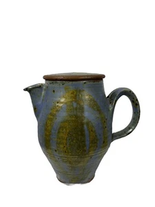 Angelo Garzio Studio Pottery Lidded Pitcher MCM Signed Mid Century - Picture 1 of 14