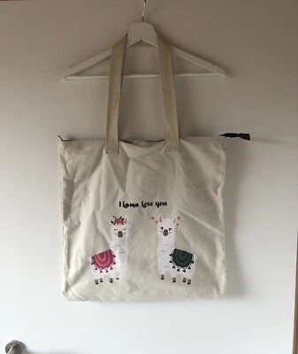 Schultertasche beige 44x44 cm C&A Lama Shopper - Bild 1 von 4