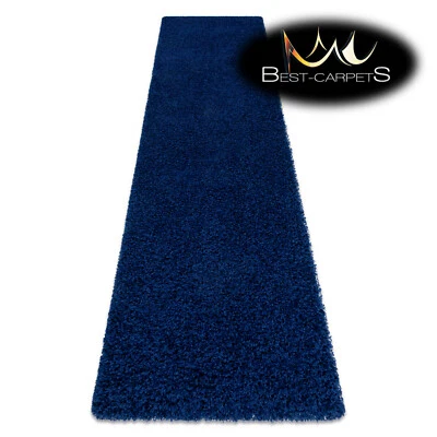 Amazing Modern Rug Runner shaggy "SOFFI" 5cm single-colour NAVY High Quality - Image 1 of 4