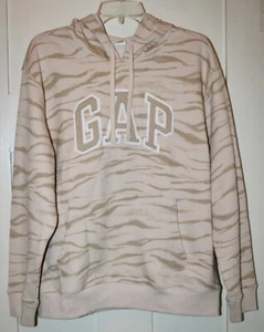 Gap Women's Sweatshirt Logo Hoodie Zebra Print Long Sleeved Size XL - Picture 1 of 8