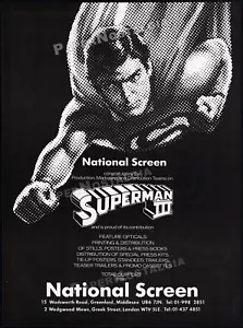 SUPERMAN III - Original 1983 Trade print AD promo / poster _ NATIONAL SCREEN - Picture 1 of 1