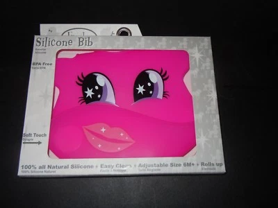  Babero de silicona Frenchie Mini Couture 100 % silicona natural rojo para niña Foto 1 de 4