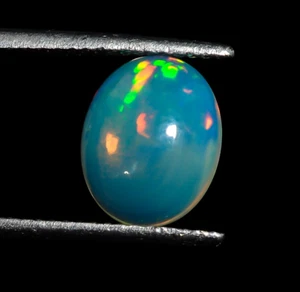 Natural Ethiopian Opal Oval Multi Fire Cabochon Loose Gemstone 10X8X4mm 1.35 Ct - Picture 1 of 3