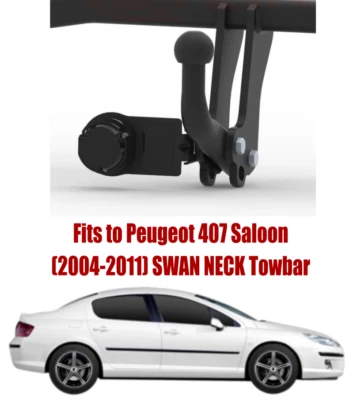 Barra de remolque cuello cisne para PEUGEOT 407 berlina (2004-2011) y SIN ELECTRICIDAD - P040 Foto 1 de 4