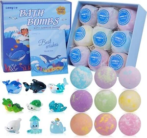 Bath Bombs for Kids with Surprise Inside 9 Pack Bath Bombs Gift Set Natural - Picture 1 of 6