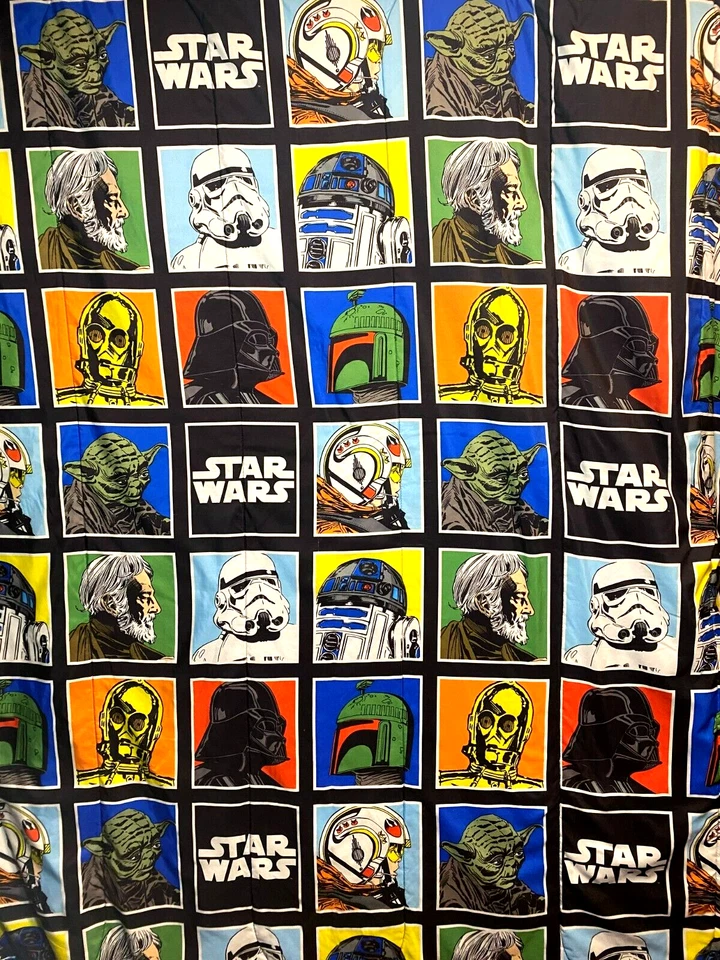 Vintage 80's Star Wars Comforter Colorblock Characters Reversable - Image 1 of 4