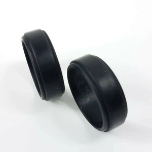 ROQ Silicone Wedding Ring for Men, 2 Pack Silicone Rubber Band Step Edge - Black - Picture 1 of 2