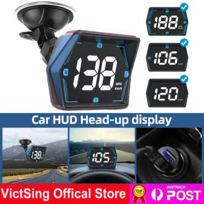 Universal Car GPS Head Up Display Digital Speedometer Overspeed Warning Alarm AU - image 1 of 4