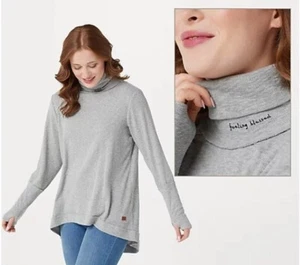 Peace Love World "Feeling Loved" Turtleneck Sweater Tunic, Oatmeal, Size Large - Picture 1 of 14
