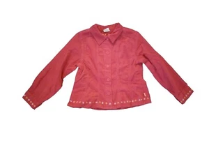 New Oilily Girls Embroider Cotton Corduroy Pink Fuschia Shirt Top Blouse 116 152 - Picture 1 of 3