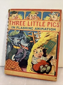 Libro infantil Three Little Pigs in Intermitente Animación Tapa Dura 1944 - Imagen 1 de 5