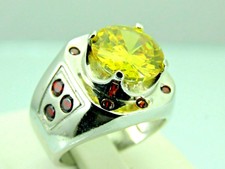 Turkish Handmade Jewelry 925 Sterling Silver Citrine Stone Men Ring Sz 9