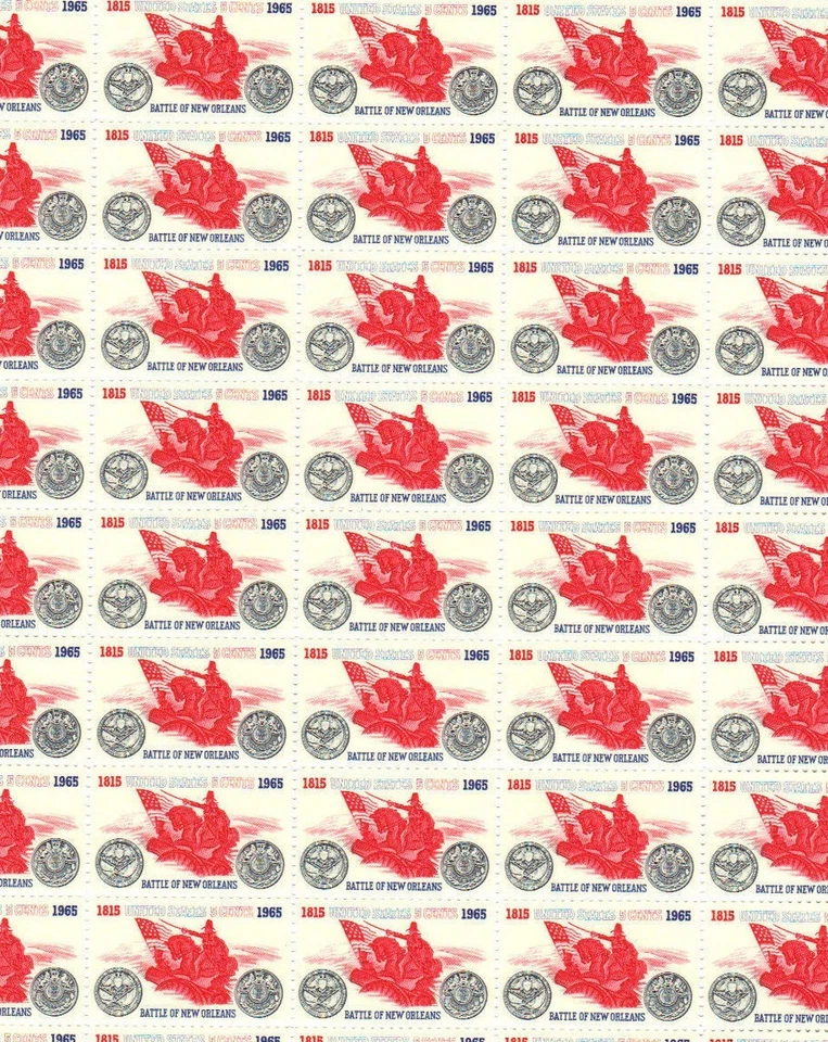 #1261 BATTLE OF NEW ORLEANS full mint sheet of 50 stamps MNH OG - Image 1 of 1