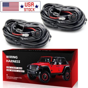 Universal LED Light Bar Fog Light Wiring Harness Kit 40A 12V Switch Relay Fuse - Picture 1 of 7