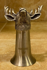 Jagermeister Stainless Metal Bar Shot Glass Pewter Deer Stag Buck Elk Head Logo
