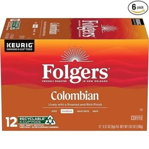 Cápsulas de café colombianas Folgers tostadas medianas K-Cup, 72 CT - Imagen 1 de 3