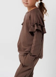 Set Sweatshirt With Ruffles And Sweatpants For Kids 2-3 Years - Picture 1 of 4