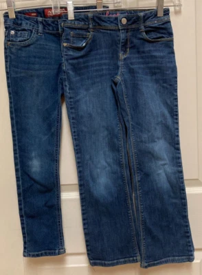 LOTE de 2 Pantalones de mezclilla azules para niñas-Gymboree Bootcut y Arizona ajustados (talla 7) Foto 1 de 4