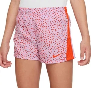 NIKE Doll Rush/Orange DRI-FIT LINED 10K2 TRAINING RUNNING SHORTS BIG KID/GIRLS M - Picture 1 of 4