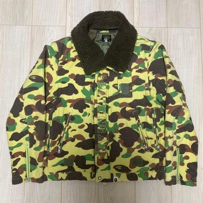 A Bathing Ape 1st Camo Military Jacket M Brown Fleece Vintage Excellent - Image 1 of 4