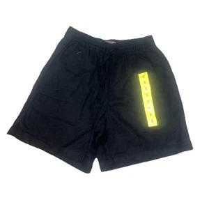 Gloria Vanderbilt Women's Linen Blend Elastic Waist Shorts Size S Black - Picture 1 of 2