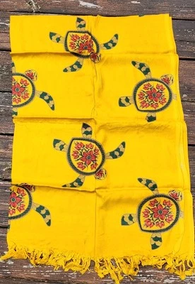 Tapiz Colorido Tortugas Marinas Surong Nuevo Flecos Amarillo Corredor de Mesa Foto 1 de 4