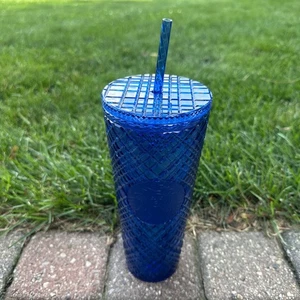 Vaso Starbucks azul azul con joyas taza fría 24 oz Venti Holiday 2022 - Imagen 1 de 2
