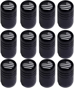 Stem Caps Tire Valve Stem Cap Cover (12PCS) USA American Flag Universal Aluminum - Foto 1 di 2