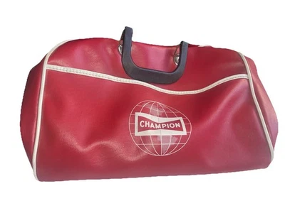 Rare Vintage Champion Spark Plugs Automotive Vinyl Tote/Travel  Bag Circa 1960s - Image 1 of 4