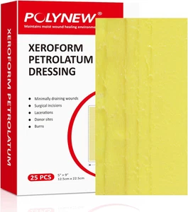 Aderezo Xeroform Petrolatum 5"x9", 25 piezas gasa no adherente para baja exudación  - Imagen 1 de 9