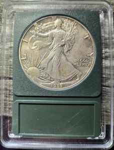 Silber Walking Liberty One Dollar 1989 Top Zustand - Bild 1 von 2