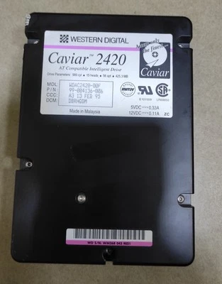 Festplatte 425mb WD Caviar 2420 IDE PATA 286 386 486 Ms-Dos PC IBM Vintage HDD - Bild 1 von 3