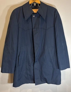 VTG London Fog Jacket Navy Blue Mens Size 38 Reg Button Up - Picture 1 of 10
