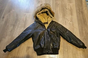 Schott USA N-5A Flight Leder Fell Jacke braun Gr. 38 gebraucht - Bild 1 von 9