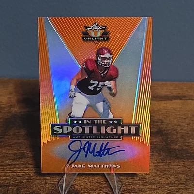 2014 Leaf Valiant In the Spotlight Orange Jake Matthews 1/50 Texas A&M - Falcons - Image 1 of 2