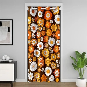 60S 70S Groovy Door Curtain for Doorway Privacy 52''x80'' Retro Hippie Flower... - Bild 1 von 7