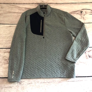 RLX Ralph Lauren Sweater L Mens Gray Quilted Half Zip Tech Pocket Golf Pullover - Picture 1 of 14