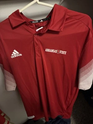 Arkansas State Red Wolves Polo Shirt MENS Large Adidas  - Image 1 of 2