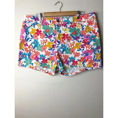 Шорты женские St Johns Bay большого размера 18 с цветочным узором стильные повседневные весенние дофаминовые - Изображение 1 из 4