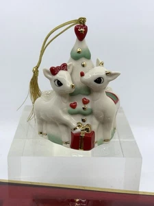 Lenox Rudolph Rentier mit roter Nase und Clarice Feiertag Weihnachtsschmuck IN BOX - Bild 1 von 6