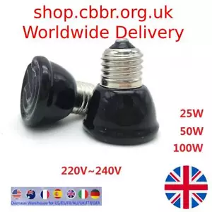 Mini Pet Reptile Infrared Ceramic Heating Lamp 220V Heat Light Bulb 25 50w 100w - Picture 1 of 7