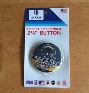 Vintage Wincraft San Diego Chargers Official NFL 2 1/4” Button Pin NIP Unopened - Picture 1 of 2