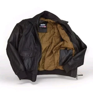 Blauer USA Leather Bomber Jacket Size Small Brown Amazing Condition - Picture 1 of 24