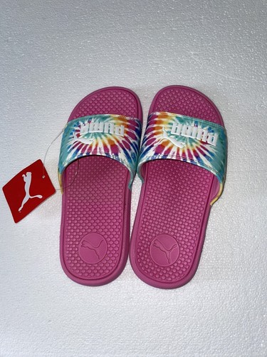 Scarpe Puma Cool Cat giovane ragazza taglia 4 multicolore tie dye comode sandalo slide
