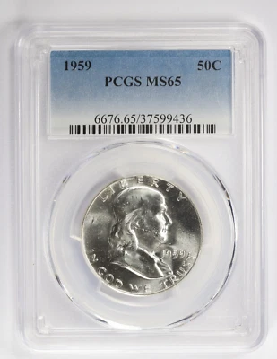 1959 Franklin Half Dollar 50C PCGS MS65 - Image 1 of 4